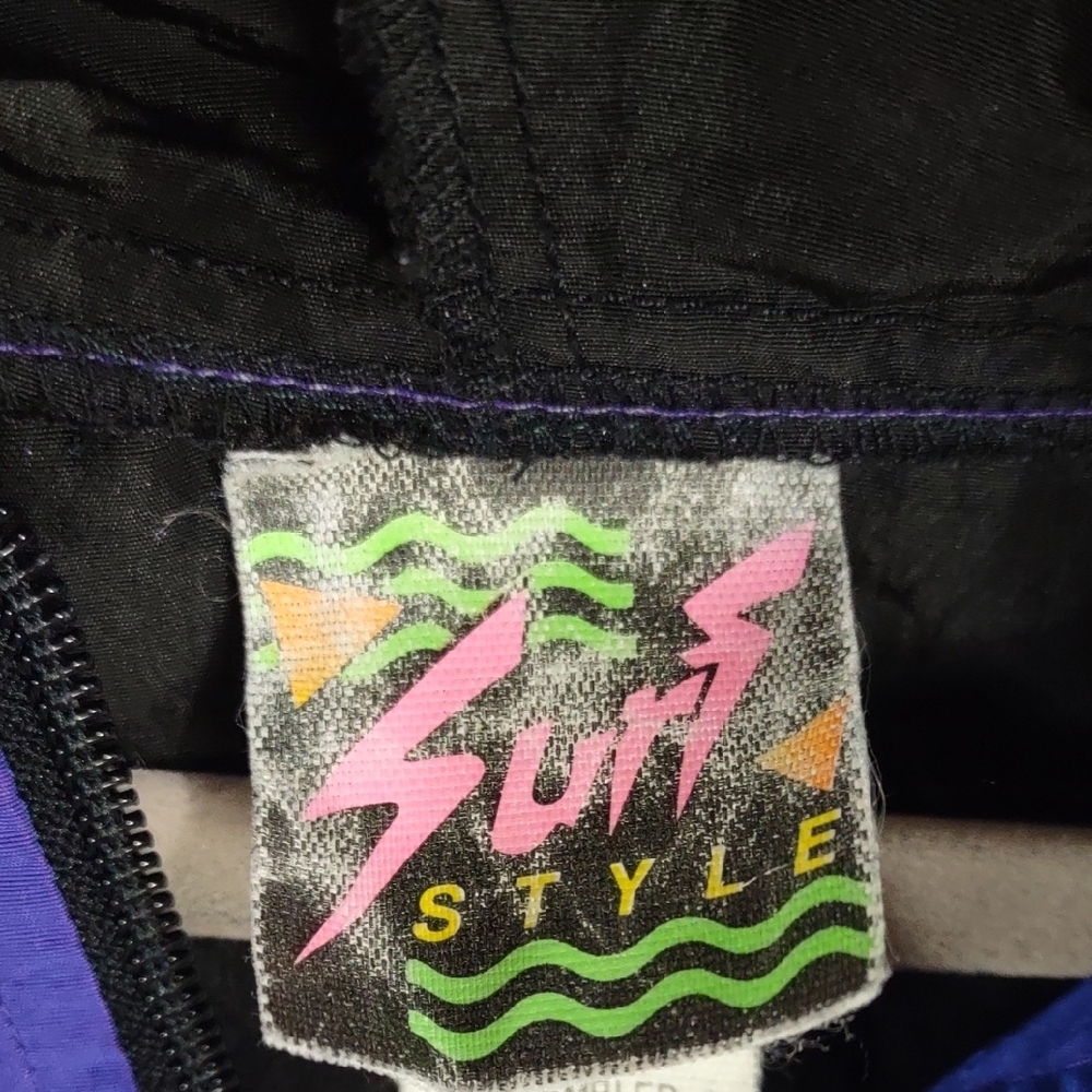 Surf Style,Vintage Purple and Black Windbreaker Jacket - Picture 3 of 17